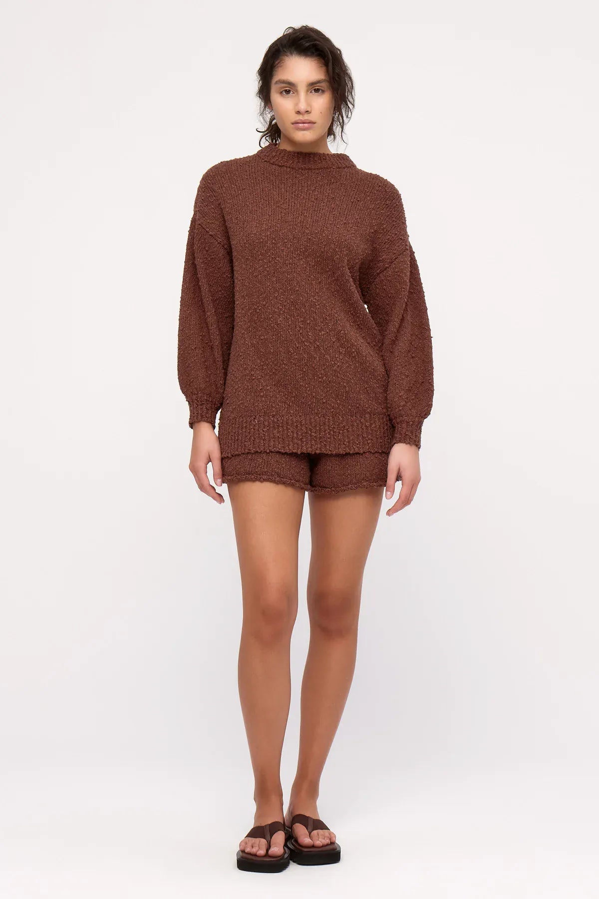 Zulu & Zephyr Knits Boucle Knit Jumper - Carob
