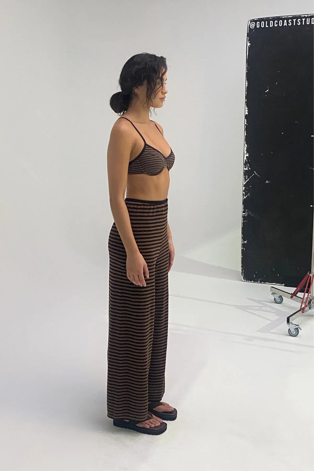 Zulu & Zephyr Pants - Casual Knit Pant - Brown Stripe