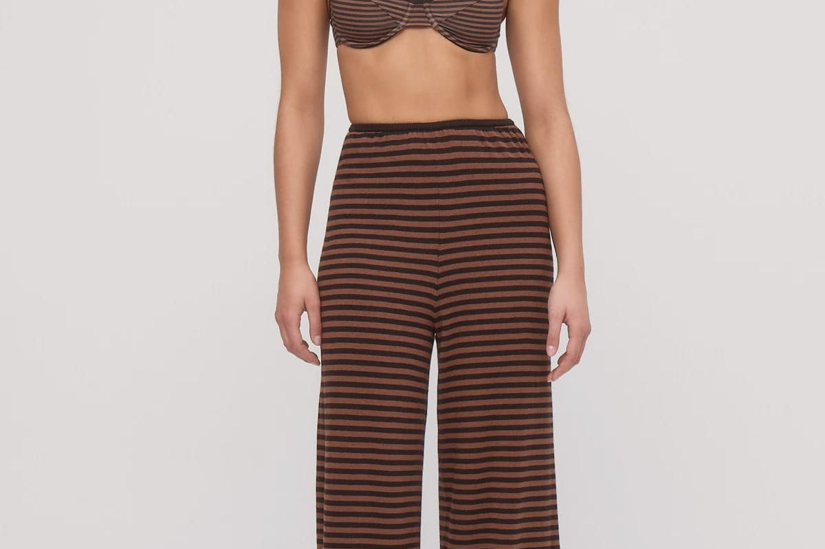 Zulu & Zephyr Pants - Casual Knit Pant - Brown Stripe