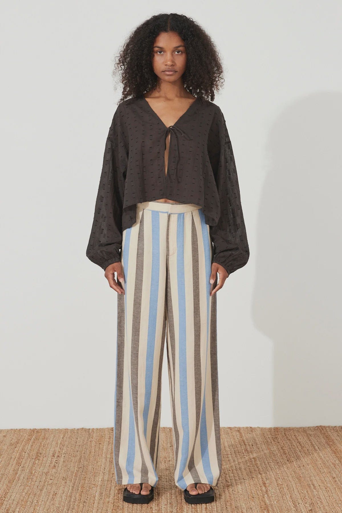 Zulu & Zephyr Pants - Casual Zulu & Zephyr | Sky Stripe Organic Cotton Blend Pant