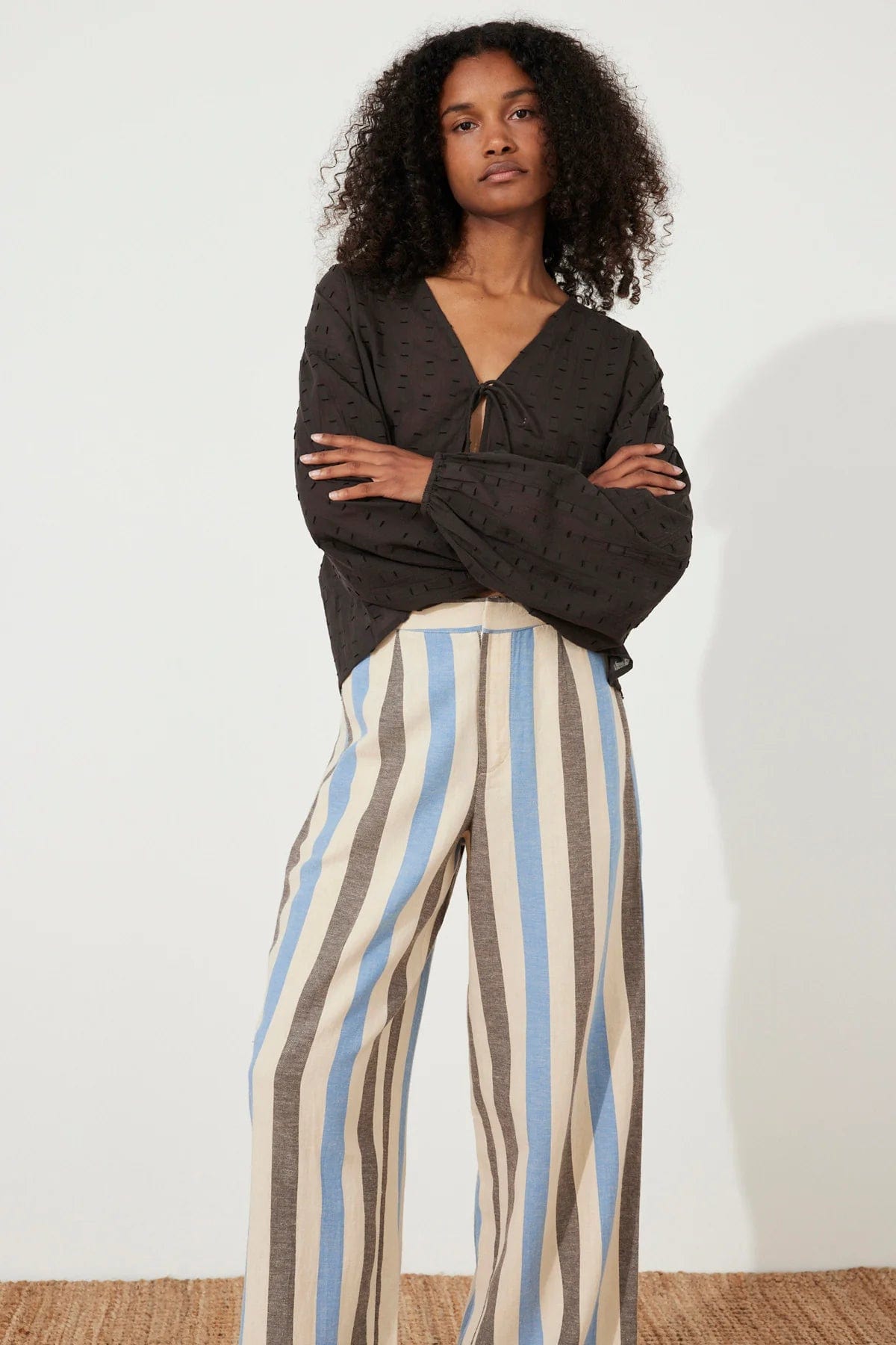 Zulu & Zephyr Pants - Casual Zulu & Zephyr | Sky Stripe Organic Cotton Blend Pant