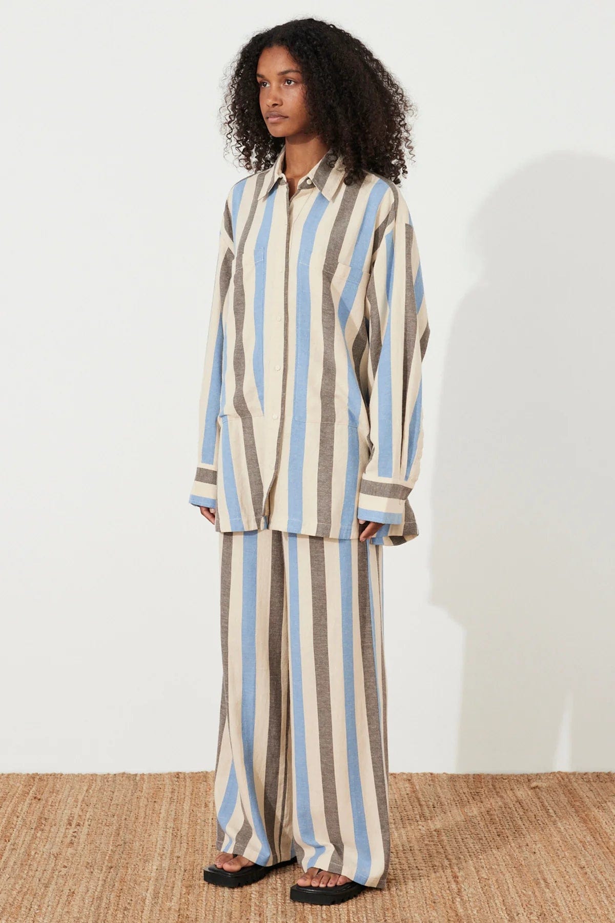 Zulu & Zephyr Pants - Casual Zulu & Zephyr | Sky Stripe Organic Cotton Blend Pant