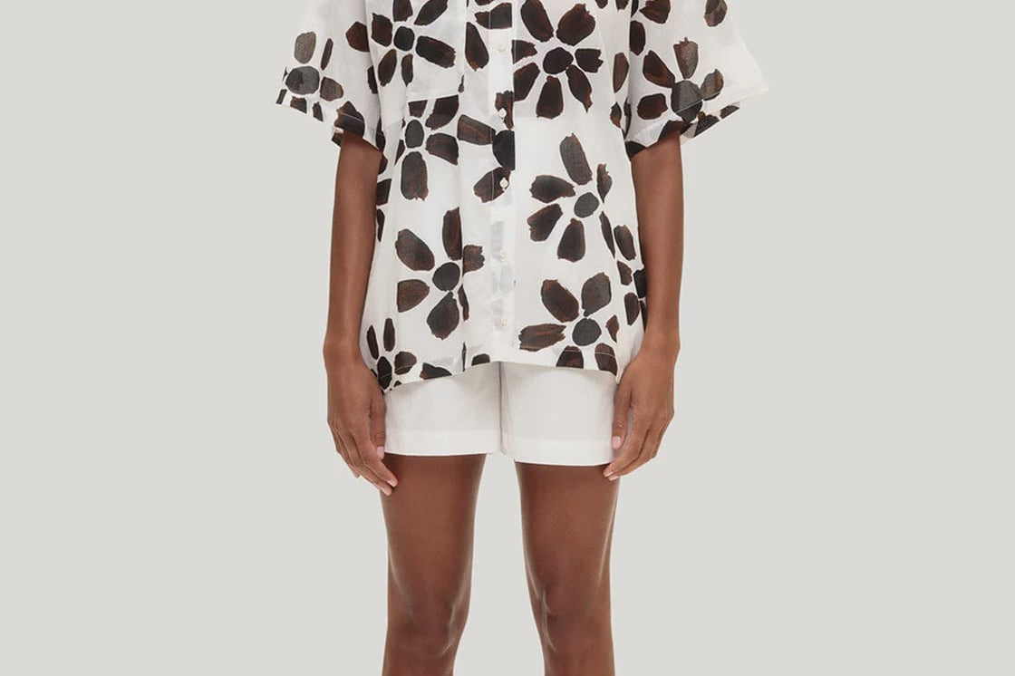 Zulu & Zephyr Shirts Cotton Shirt - Chocolate Flower