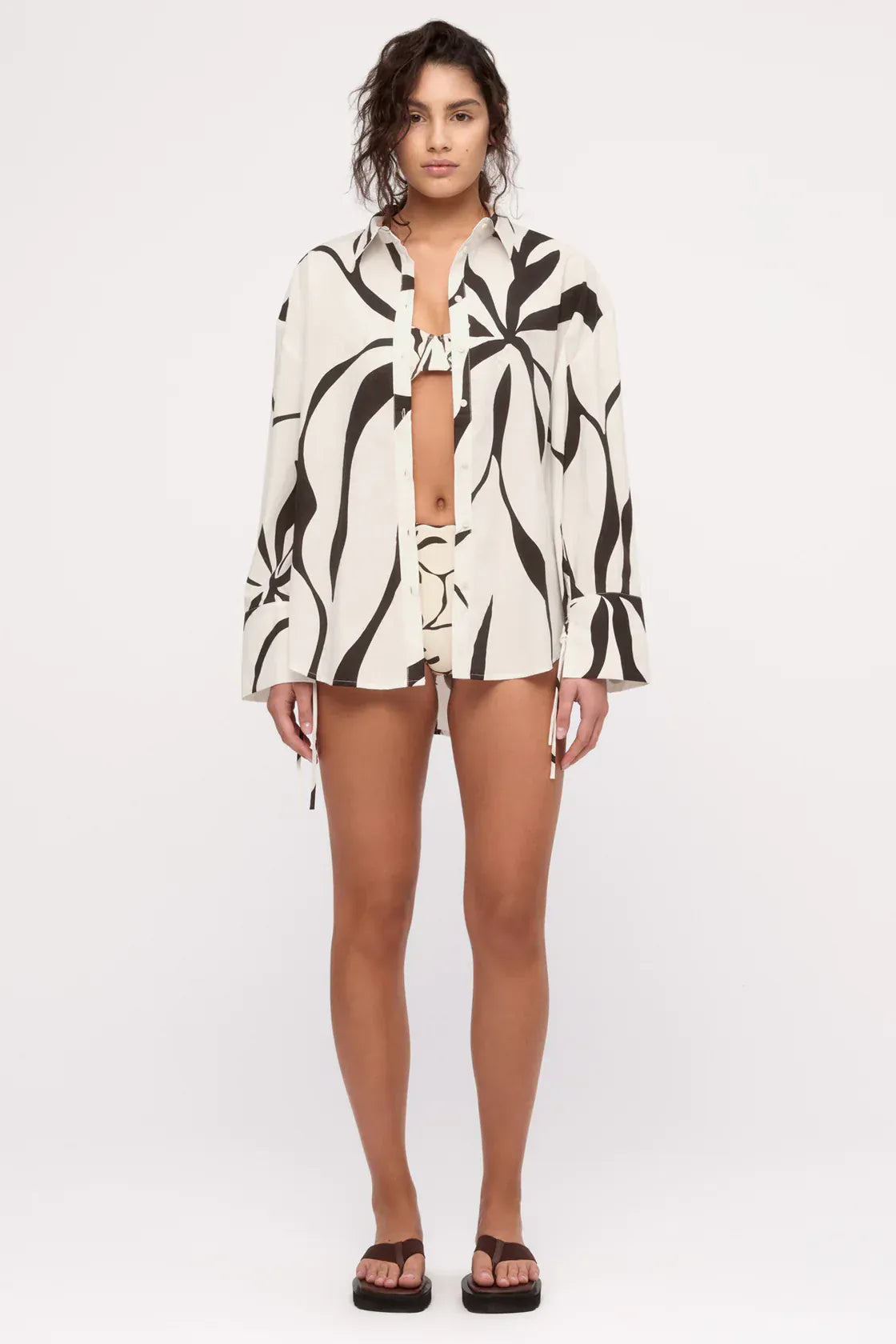 Zulu & Zephyr Shirts Cotton Shirt - Cream Flower