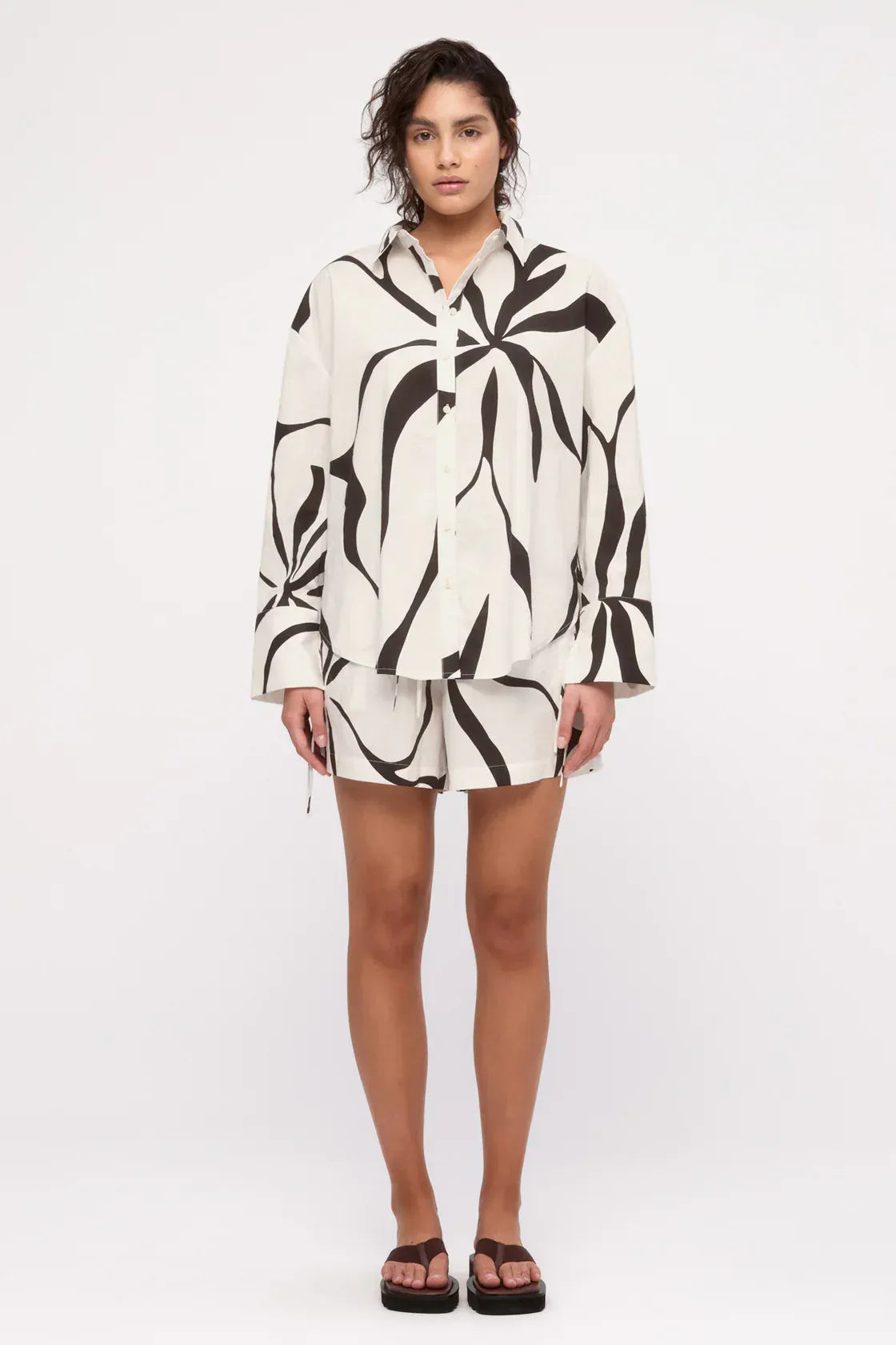 Zulu & Zephyr Shirts Cotton Shirt - Cream Flower