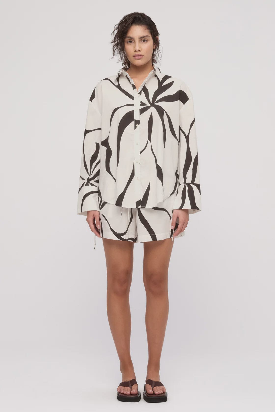 Zulu & Zephyr Shirts Cotton Shirt - Cream Flower