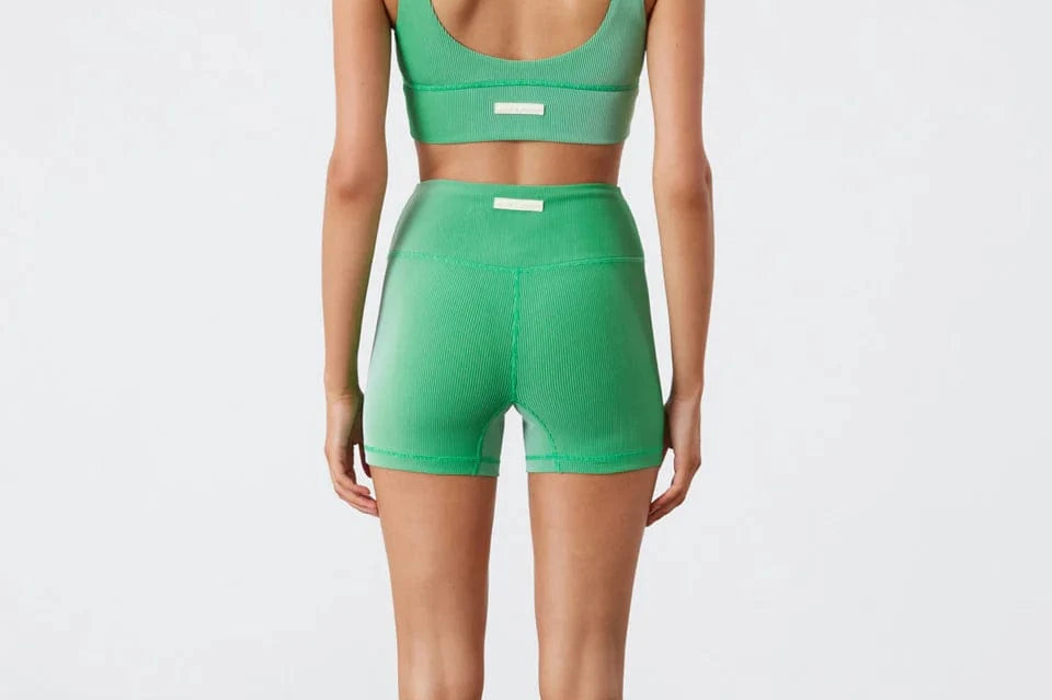 Zulu & Zephyr Shorts - Bike Zulu & Zephyr | Stripe Rib Short - Parrot Green