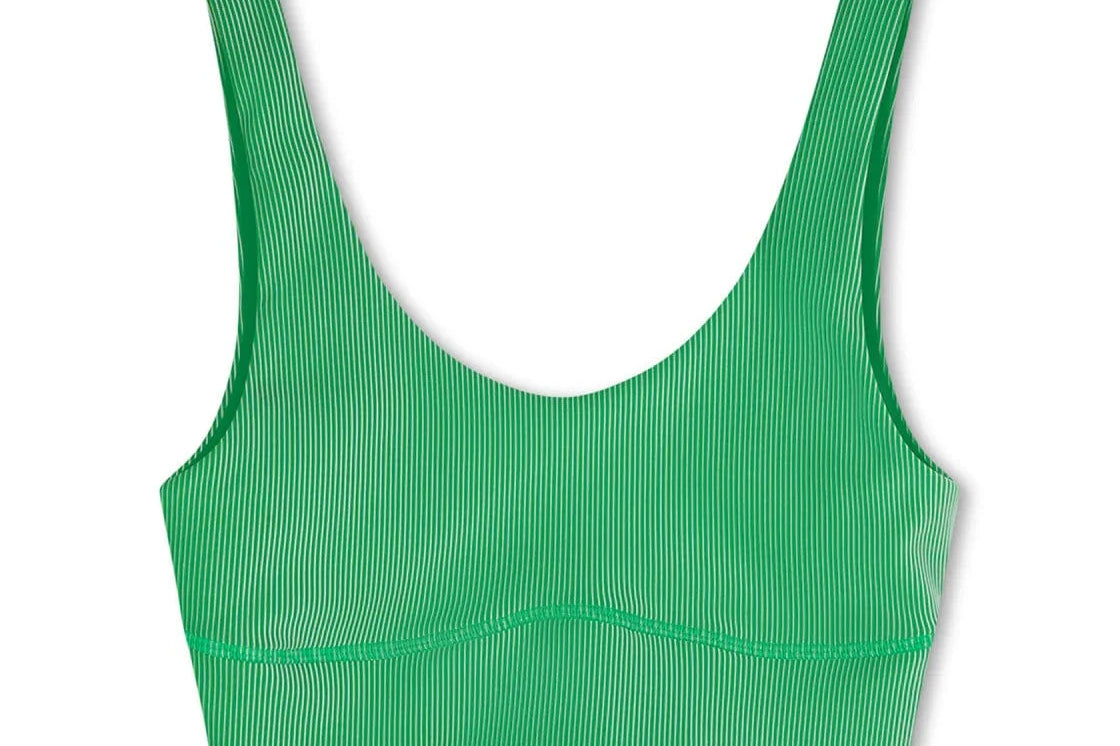 Zulu & Zephyr Sports Bras Zulu & Zephyr | Stripe Rib Crop - Parrot Green