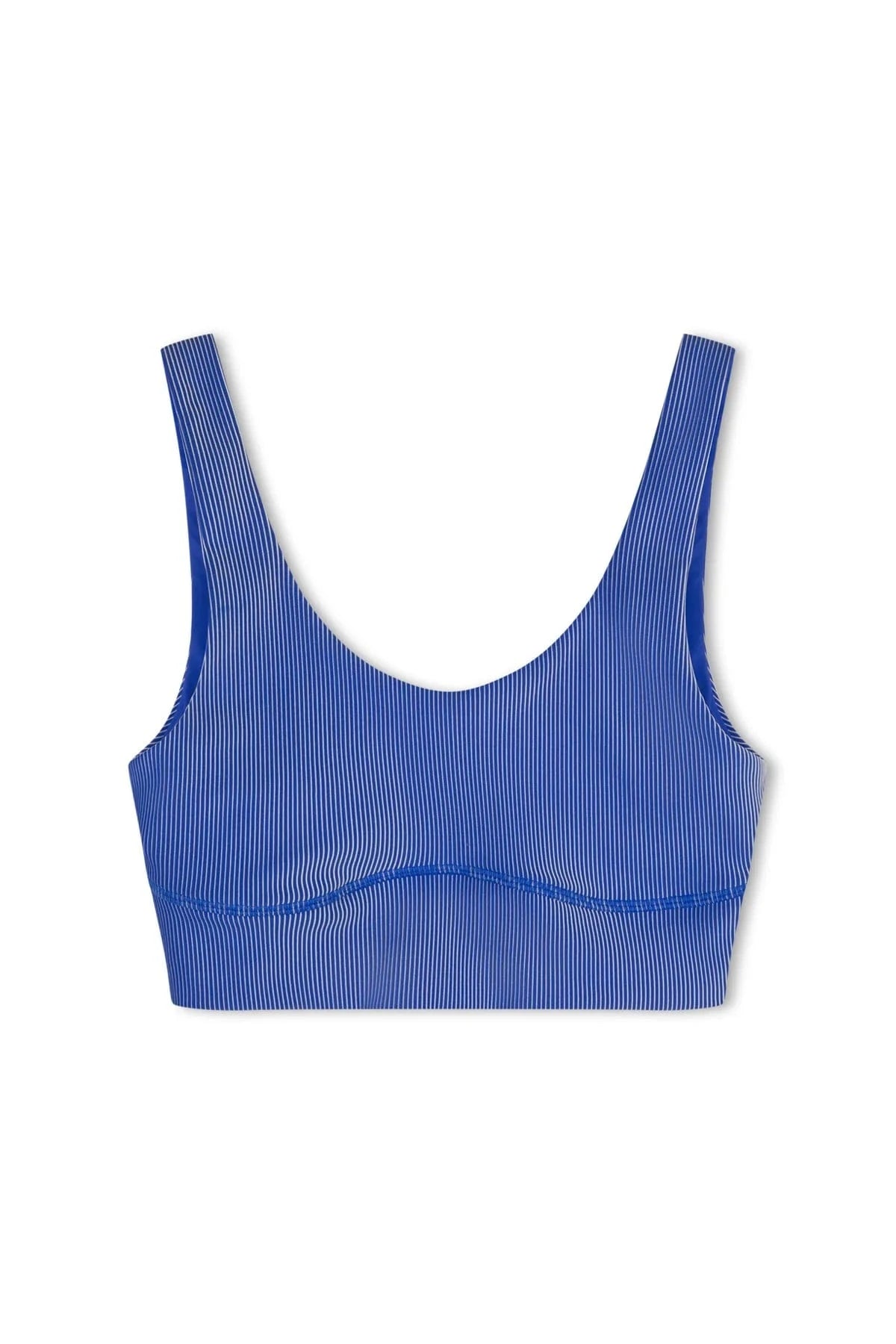 Zulu & Zephyr Sports Bras Zulu & Zephyr | Stripe Rib Crop Top - Dolphin Blue