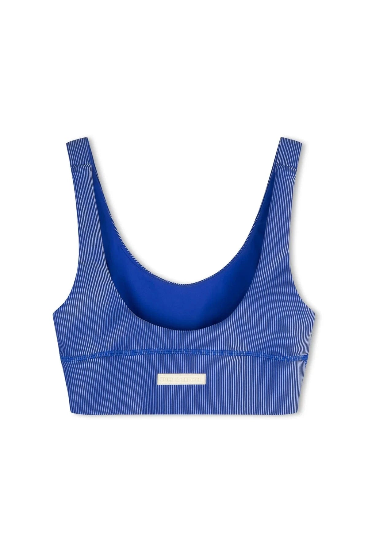 Zulu & Zephyr Sports Bras Zulu & Zephyr | Stripe Rib Crop Top - Dolphin Blue