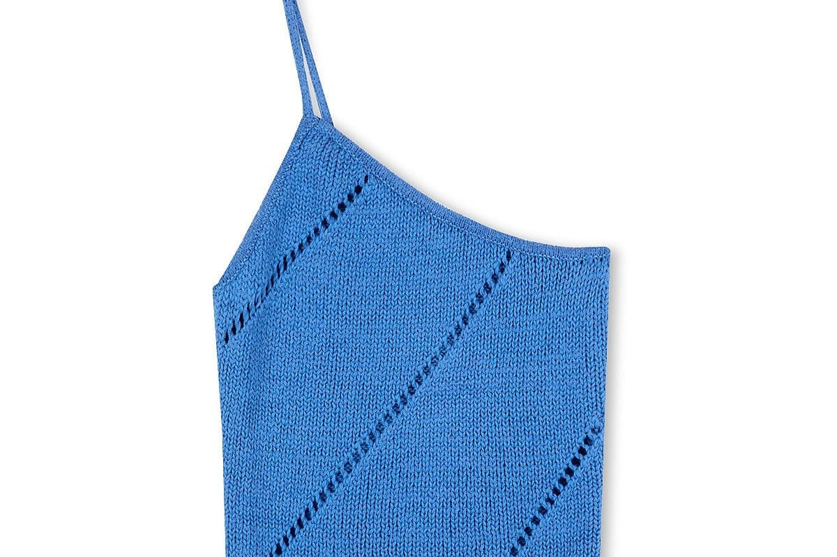 Zulu & Zephyr Tops - Tanks Zulu & Zephyr | Lattice Knit Top - Ocean Blue