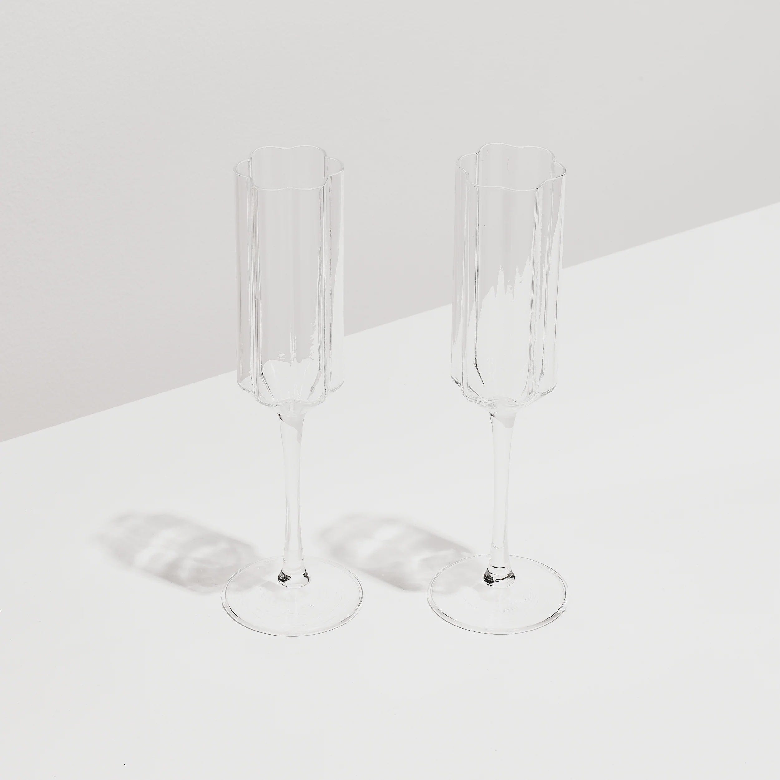 Fazeek Glassware Fazeek | Wave Flute Set - Clear