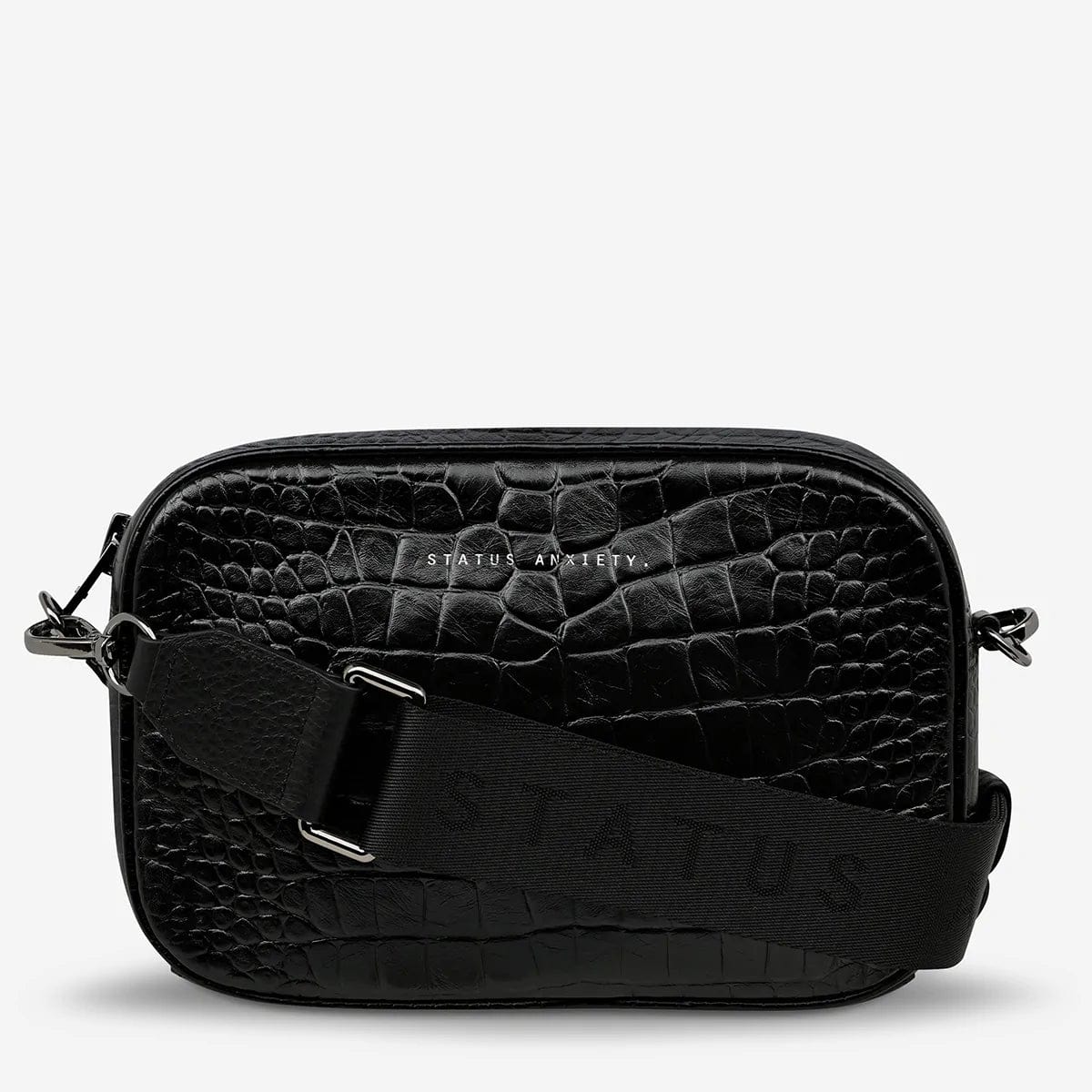Status Anxiety Bags Status Anxiety | Plunder With Webbed Strap - Black Croc